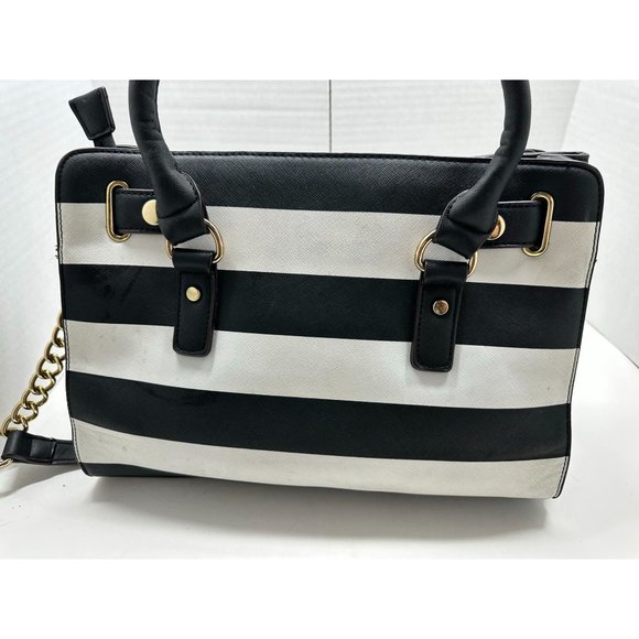 Michael Kors Nautical Black and White Striped Large shoulder bag - Picture 6 of 8